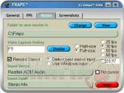 Fraps dokáže zachytit obrázky či videa např. z her, které používají DirectX nebo OpenGL technologie. Vyžaduje DirectX 9.0c. 